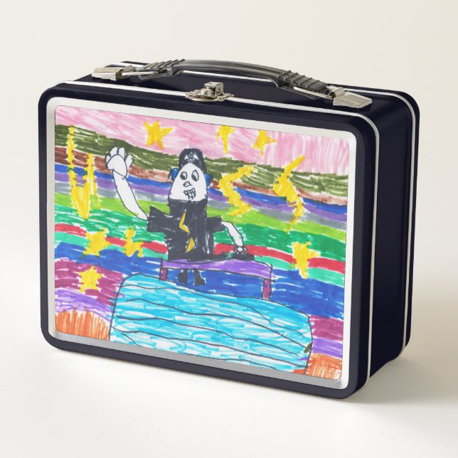 Kids-Artwork halten Sake Besorgnis erregende Angst Metall Brotdose (Vorderseite)