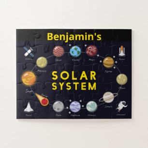 Kids Astronomy Solar System Astronaut Monogram Puzzle