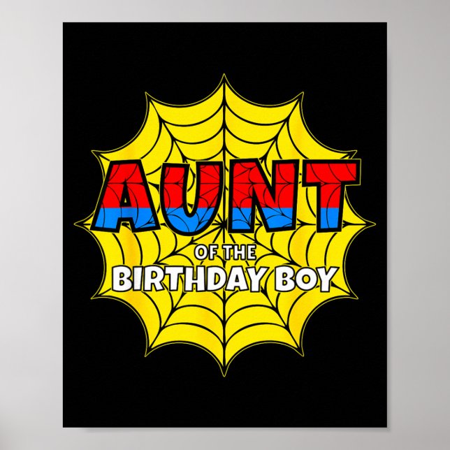 Kids Aunt Of The Birthday Boy Sder Theme Party Mat Poster (Vorne)