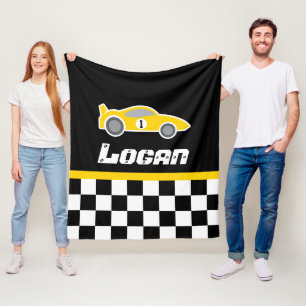 Kids Auto gelb Schachtel Fahnamendecke Fleecedecke