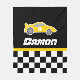 Kids Auto gelb Schachtel Fahnamendecke Fleecedecke