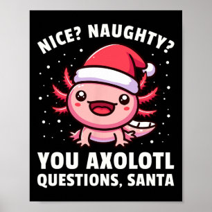 Kids Axolotl Jungen Mädchen Axolotl Fragen Christm Poster