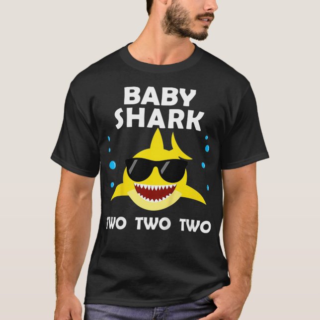 Kids Baby Shark Two 2nd Birthday Party Matching Gi T-Shirt (Vorderseite)