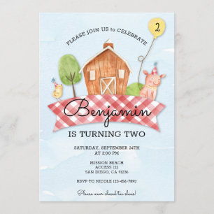 Kids Barnyard Birthday Invite Einladung