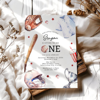 Kids Baseball erste Geburtstagsparty Einladung