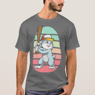 Kids Baseball Player Bunny Easter Day Niedlich Spo T-Shirt