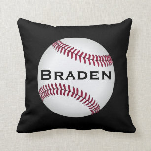 Kids Baseball Player Individuelle Name oder Textki Kissen