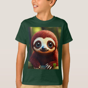 Kids' Basic T - Shirt - Adable Dark Red Baby Sloth