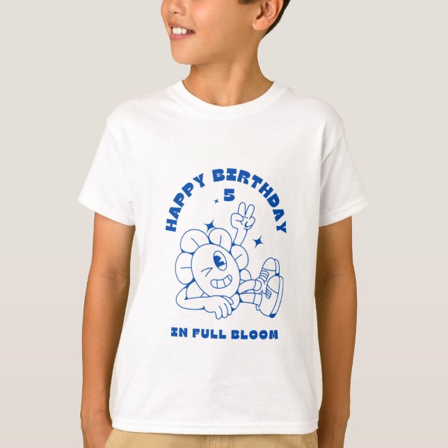 Kids Basic T - Shirt glücklicher Geburtstag in vol (Vorderseite)