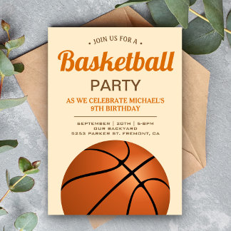 Kids Basketball Geburtstagsparty Einladung