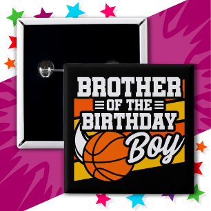 Kids Basketball Party Bruder des Geburtstagskinder Button