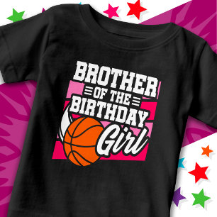 Kids Basketball Party Bruder des Geburtstagsmädche Baby T-shirt