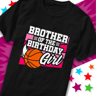 Kids Basketball Party Bruder des Geburtstagsmädche T-Shirt