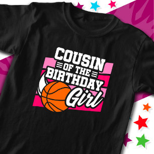 Kids Basketball Party Cousin der Geburtstagskarte T-Shirt