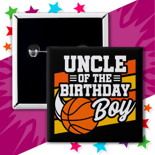Kids Basketball Party Onkel des Geburtstagskinder Button