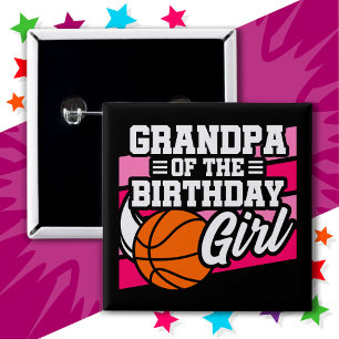Kids Basketball Party Opa der Geburtstagskarte Button