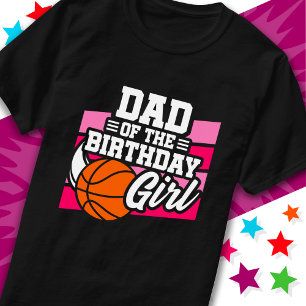 Kids Basketball Party Vater der Geburtstagskarte T-Shirt