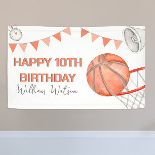 Kids Basketball Watercolor Geburtstagsparty Banner