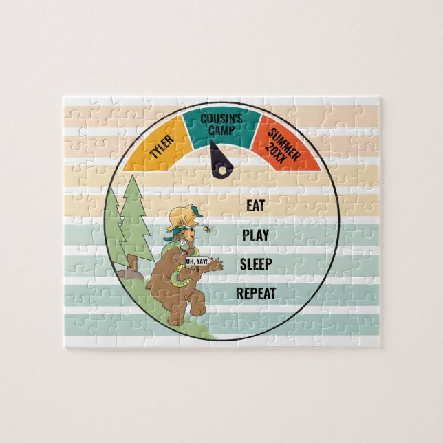 Kid's Bear Snake Owl Summer Camp Puzzle (Horizontal)