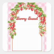 Kids Berry Sweet Birthday Square Sticker