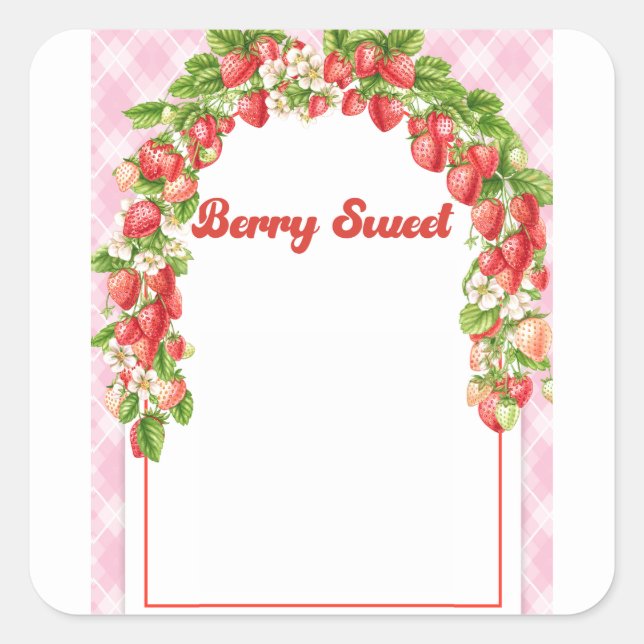 Kids Berry Sweet Birthday Square Sticker (Vorderseite)