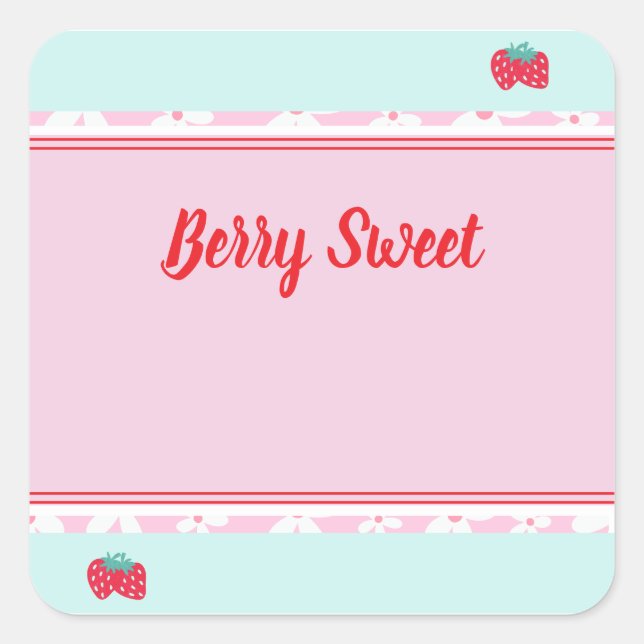 Kids Berry Sweet Square Sticker (Vorderseite)
