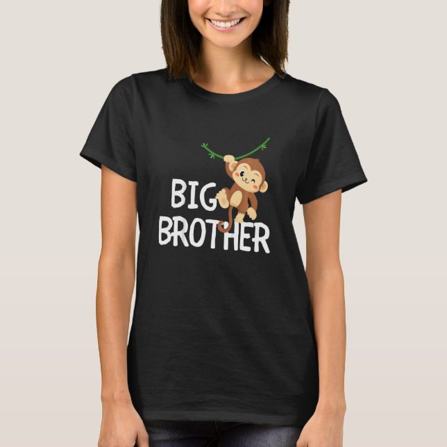 Kids Big Brother Monkey Animal Best Bro Ever World T-Shirt (Vorderseite)