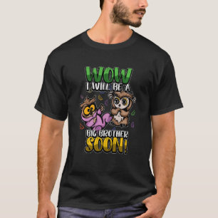 Kids Big Brother Owl Bird Sibling Reveal Baby Anno T-Shirt