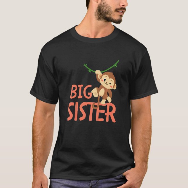 Kids Big Sister Ever Monkey Animal World's Greates T-Shirt (Vorderseite)