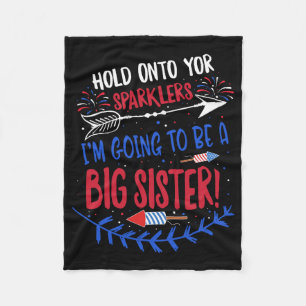 Kids Big Sister Sparkler 4. Juli Schwangerschaftsa Fleecedecke