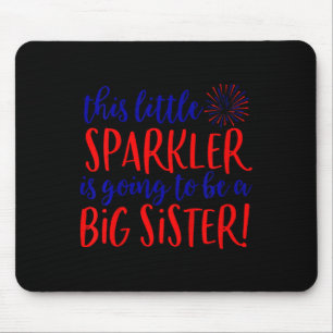 Kids Big Sister Sparkler 4. Juli Schwangerschaftsa Mousepad