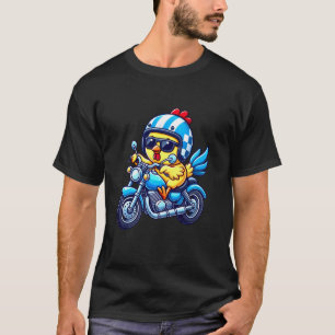 Kids Biker Motorrad fahren Huhn Jungen T-Shirt