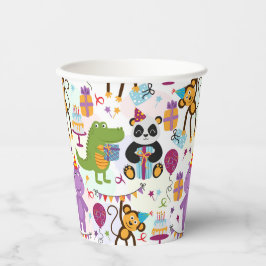 Kids Birthday Animals Pappbecher