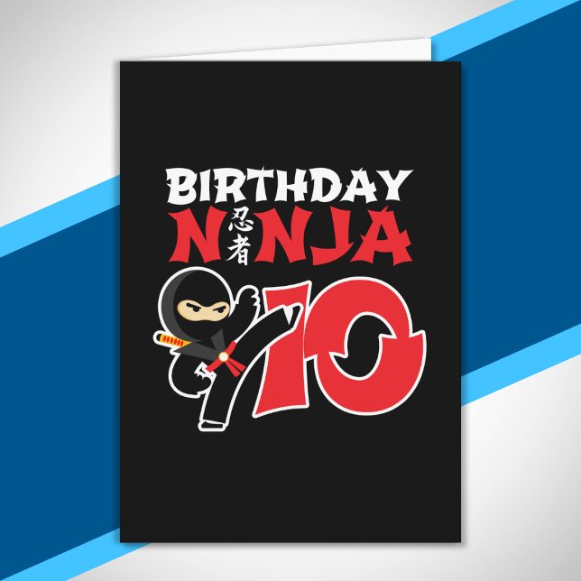 Kids Birthday Ninja - 10 Year Old Party Theme Karte (Von Creator hochgeladen)