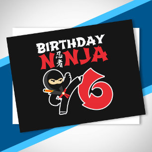 Kids Birthday Ninja - 6 Year Old Party Theme Postkarte