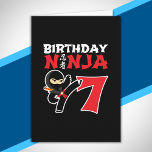 Kids Birthday Ninja - 7 Year Old Party Theme Karte<br><div class="desc">This Birthday Ninja 7 design makes hat perfekte gift for a 7 year old ninja birthday party. It feature the Japanese symbol für Ninjutsu with a cartoon ninja doing a karate kick that the birthday boy or girl will love. This ninja birthday design for boys and girls is hat perfekt...</div>