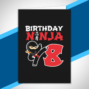 Kids Birthday Ninja - 8 Year Old Party Theme Karte