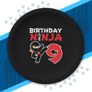 Kids Birthday Ninja - 9 Year Old Party Theme Pappteller