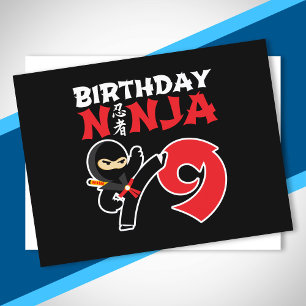 Kids Birthday Ninja - 9 Year Old Party Theme Postkarte