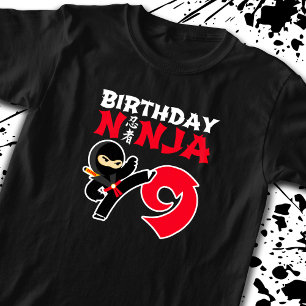 Kids Birthday Ninja - 9 Year Old Party Theme T-Shirt