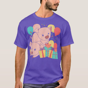 Kids Birthday Party Cute Piglet Farm Animal Lover T-Shirt