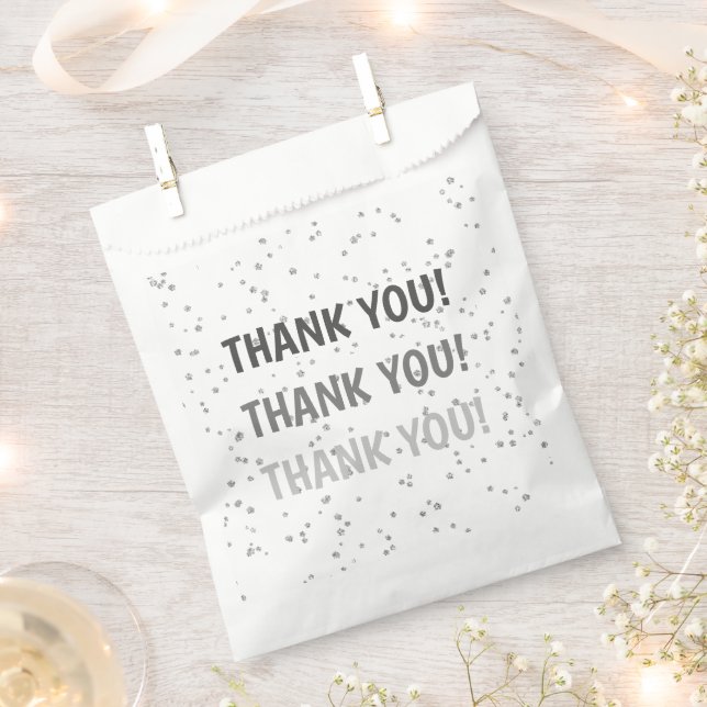 Kid's Birthday Silver Glitzer Geschenktütchen (Ausgeschnitten)