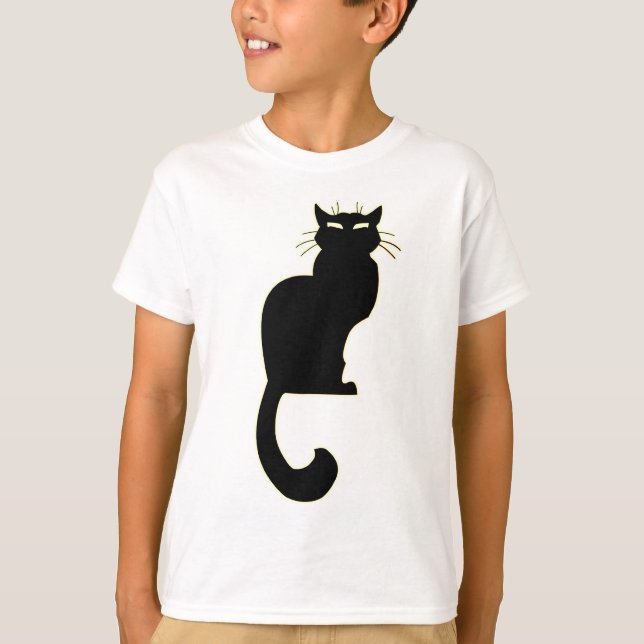 Kid's Black Cat T - Shirt Black Cat Art Kid's T-Sh (Vorderseite)