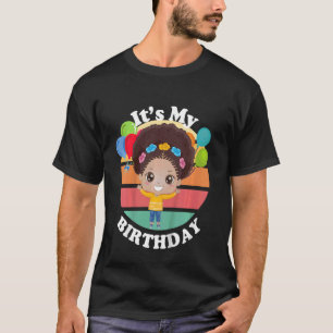Kids Black Girl Afro Kindergeburtstag Afrikanische T-Shirt