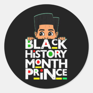 Kids Black History Month Prinz Melanin Sohn Junge  Runder Aufkleber