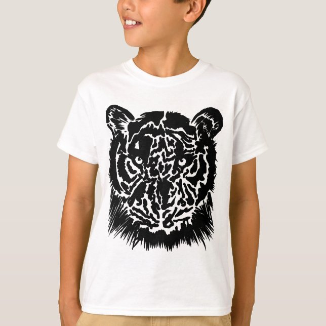 Kids Black Tiger T-Shirt (Vorderseite)