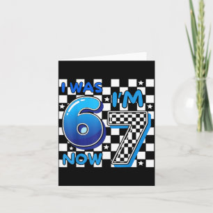 Kids Blau Kariert Ich war 6 Ich bin 7 Lustig 67 Ge Karte