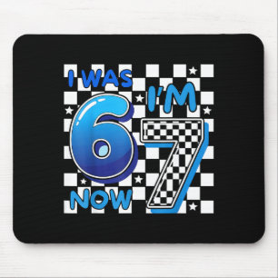 Kids Blau Kariert Ich war 6 Ich bin 7 Lustig 67 Ge Mousepad