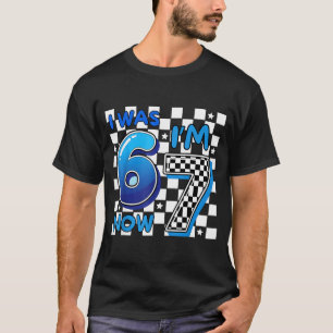 Kids blau kariert ich war 6 ich bin 7 lustig 67 Ge T-Shirt