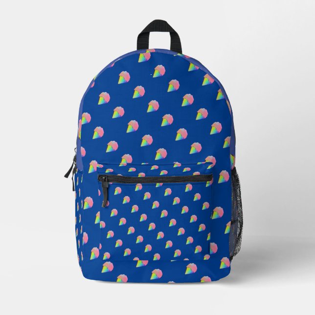 Kids Blue Ice Creme Bedruckter Rucksack (Vorderseite)